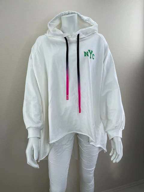 Monday Afternoon Italy weiß  Oversize Big Sweat Shirt Hoodie NY grün