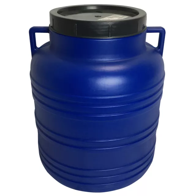 Weithalsfass 30L Blau Deckelfass Öffnung 19cm Regenfass Futtertonne Behälter