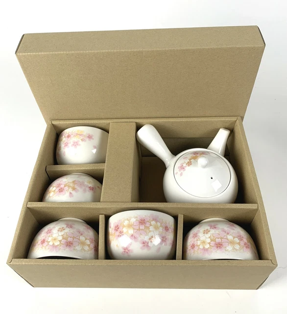 JAPANESE TEA SET Porcelain Teapot Teacup Sakura Pink Cherry Blossom
