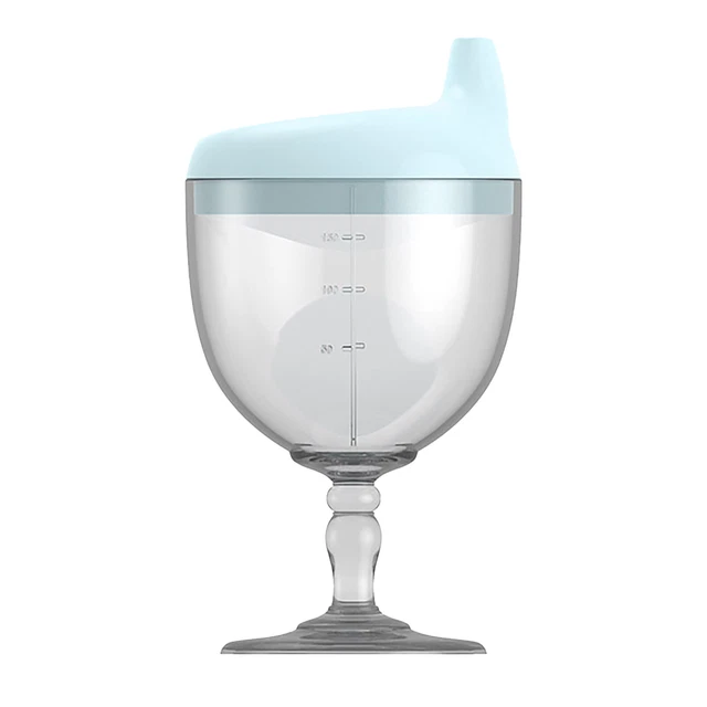 Copa de bebé sin derrame copa de vino para bebé fiesta infantil (azul)