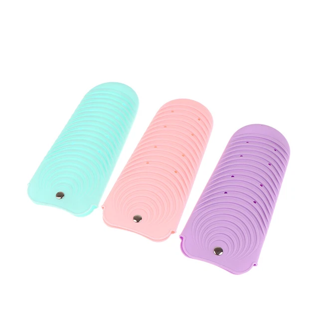 Alfombra/bolsa de soporte de silicona resistente al calor para cabello plano/rizador/varita D KY
