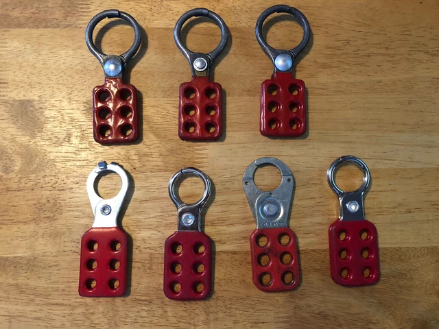 7-Multi Lock Steel Lockout Hasp 1" (25Mm) Jaw Clearance Nib Lot- “ Used “