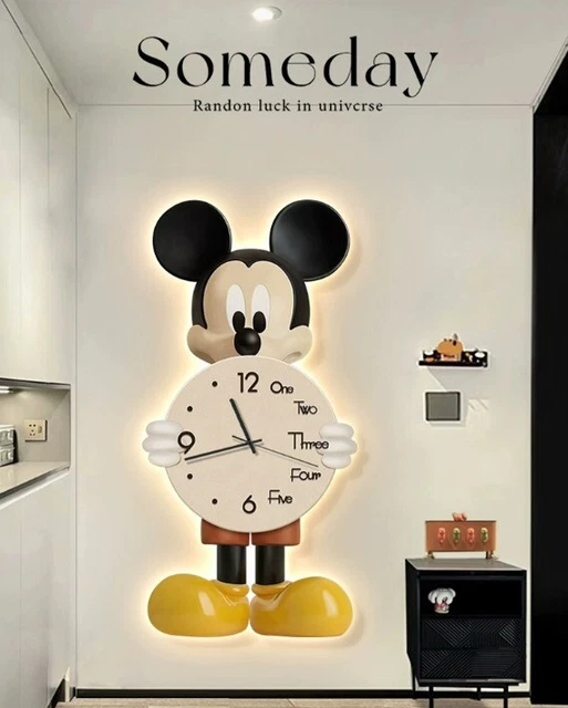 DISNEY MICKEY MOUSE Large wall clock 15 x 31 Inches $59.90 - PicClick