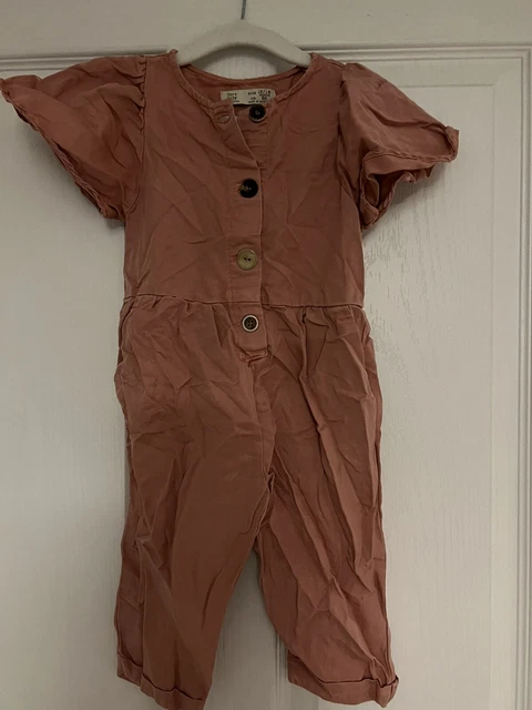 VGC Baby Girl Zara Coral Pink Jumpsuit 12-18 months