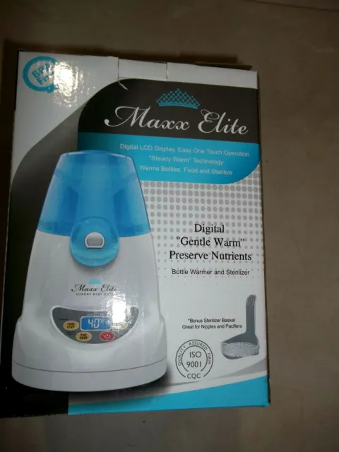 "NUEVO Maxx Elite ""Digital Suave Cálido"" Calentador de Botellas y Esterilizador AZUL