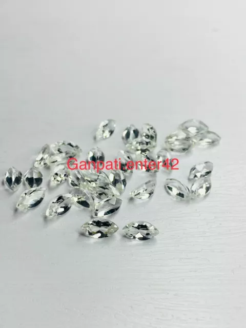 Topaze Blanche Desseré Pierre Précieuse à Facettes Marquise Coupe 6x3 MM Naturel