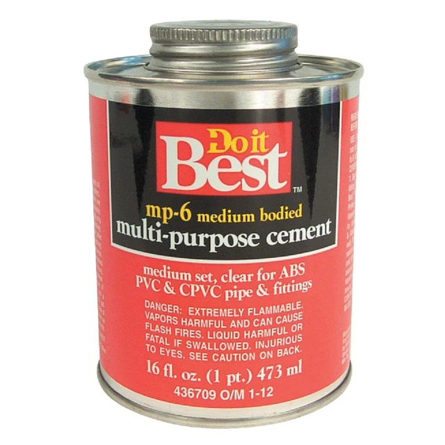 Do it Best 16 Oz. Medium Bodied Clear Multi Purpose Solvent Cement 018024 SIM