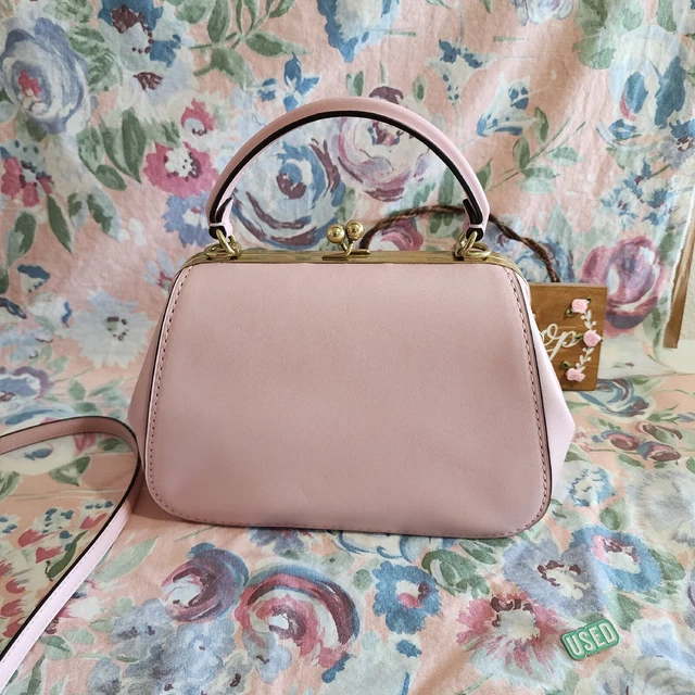 Coach 1941 Glovetanned Spring Pink Frame 23 Kisslock Crossbody Satchel Bag 68930