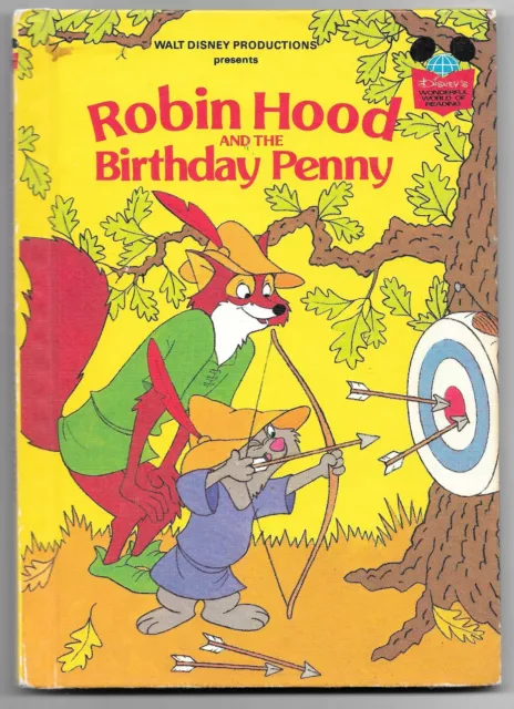 Walt Disney Presents Robin Hood & The Birthday Penny 1982 Book Club Edition Hard