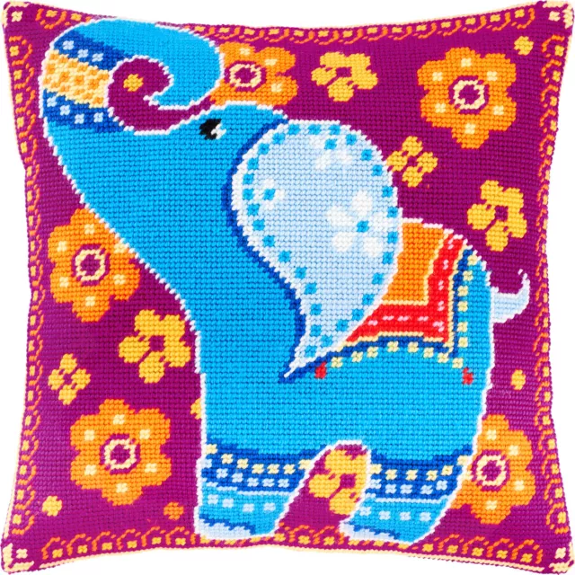 Hazlo tú mismo Funda de almohada a punto de aguja/tapiz ""Un PEQUEÑO ELEFANTE"" kit de bordado