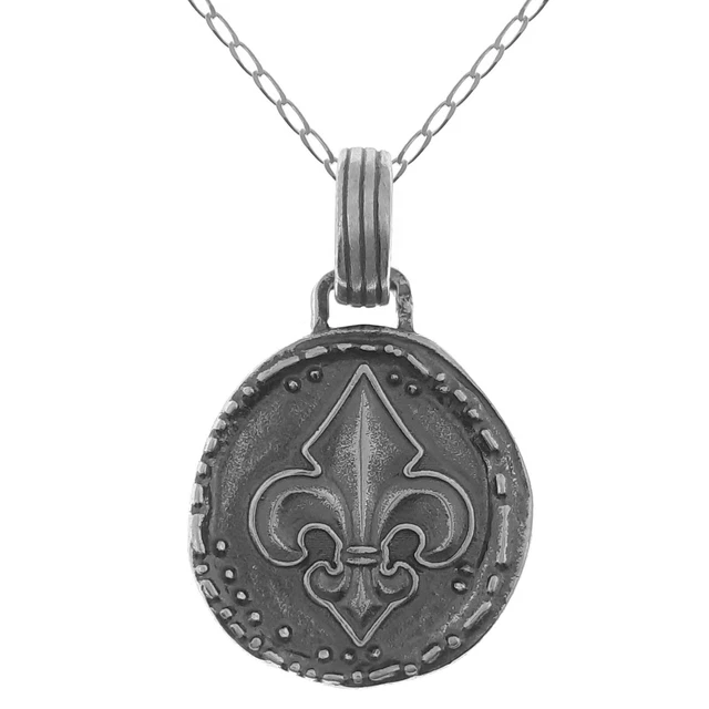 Pendentif Fleur De Lys En Porcelaine De Limoges Castel - Collier Vintage, Bon état