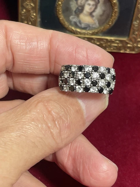 Bague Argent Massif 925 Ronde Ajourée Taille 56.5 - Déclaration Vintage