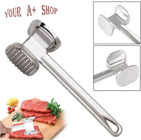 8.9'' Double Side Beef Steak Mallet Pounder Meat Tenderizer Hammer Kitchen Tool