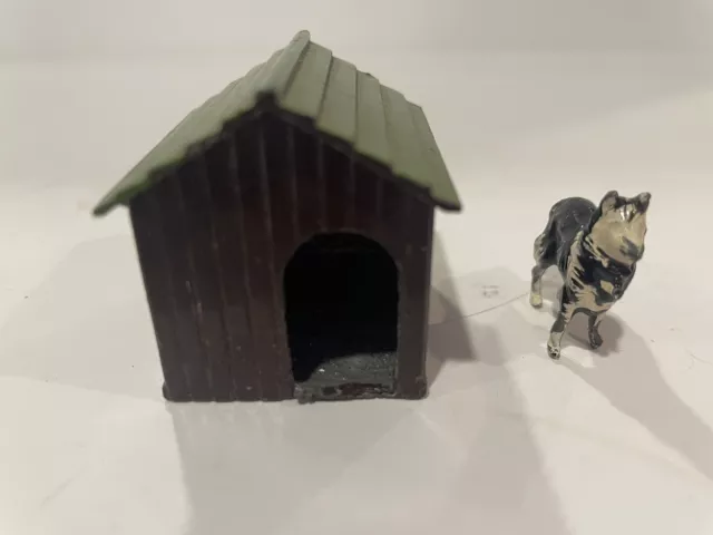 Vintage Britains Dog House with Collie, (lead)