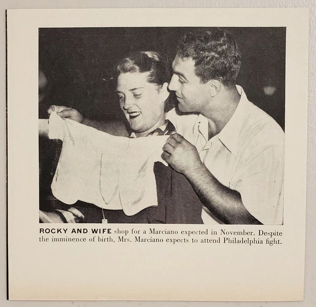 1952 Magazine Photo Boxer Rocky Marciano & Wife Shop for Baby Clothes