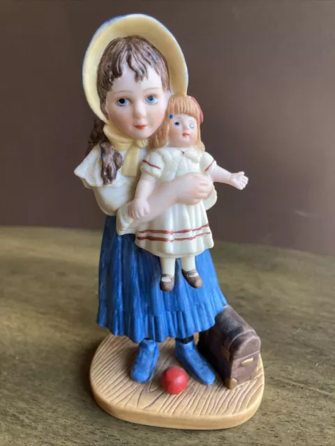 Lisa and the Jumeau Doll Jan Hagara Limited Edition Porcelain Figurine USA! 🇺🇸