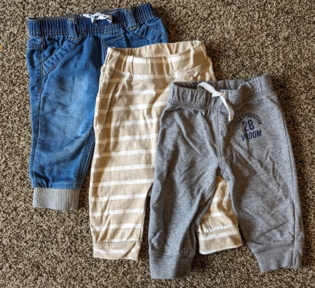 Infant Baby Boys Pants 3-6 Month Lot Cat&Jack Old Navy Carter's Jeans Sweatpants