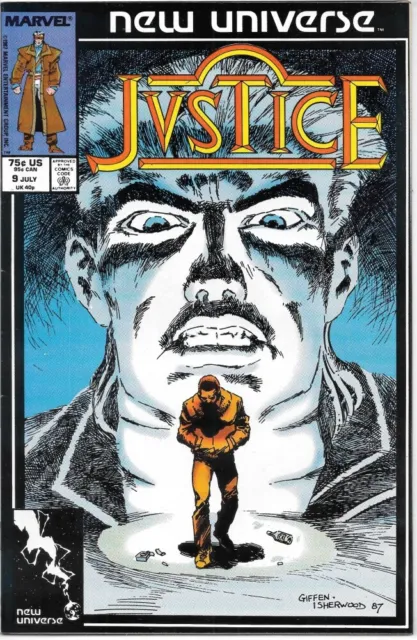 Justice Comic Book #9 Marvel Comics 1987 VERY FINE-