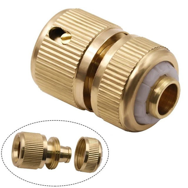 1/2 Garden Brass Hose Connector Watering Water Hose Pipe Tap Adaptor Fitting