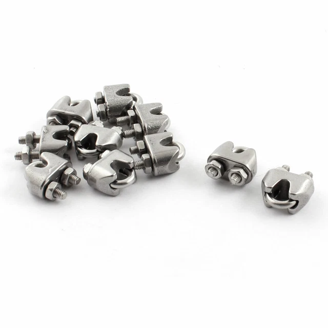 10 Pcs En Acier Inoxydable Attache De Câble Selle Clamp 2/63.5 Cm Wire Cordes
