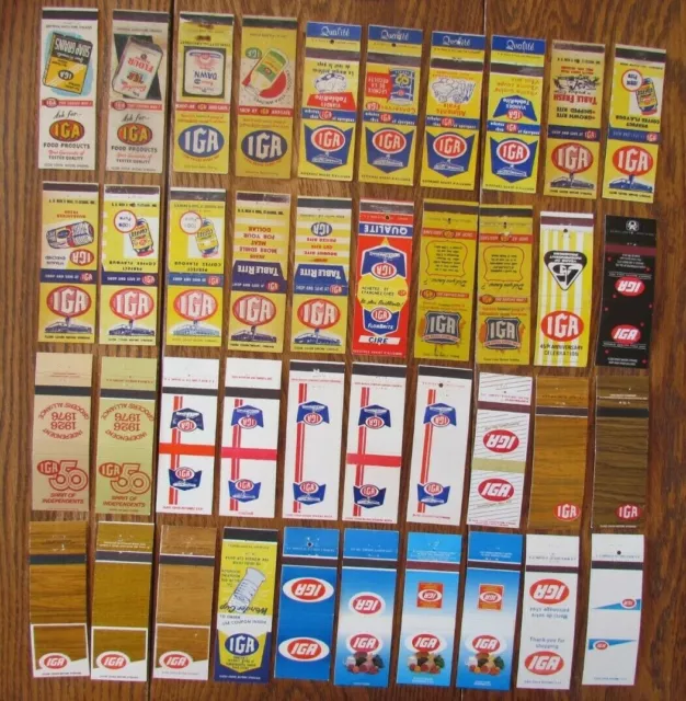 Iga Supermarkets Matchbook Covers: Lot Of 40 Different Empty Matchcovers -D9