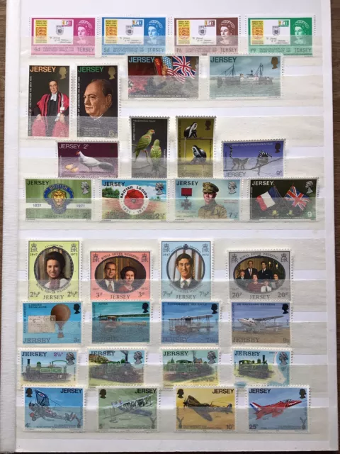 Collection Of Stamps Of Jersey- 12 Mint Sets.