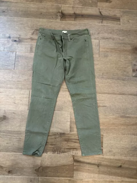 J. Crew Pants Womens 27/4 Green Mid Rise Skinny Cotton Blend Stretch Jeans