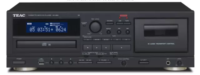 TEAC AD 850 SE Cassette Deck CD Player - Records to USB Drive
