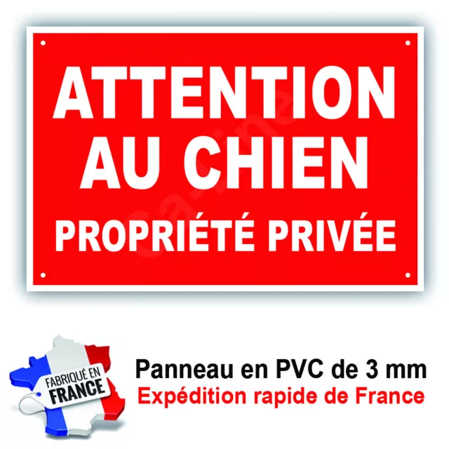 Attention au chien propriété privée protection plaque pancarte maison PanneauRAY 2