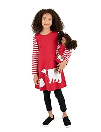 Leveret Kids & Toddler Matching Doll & Girls Dress Bear Size 4 Years