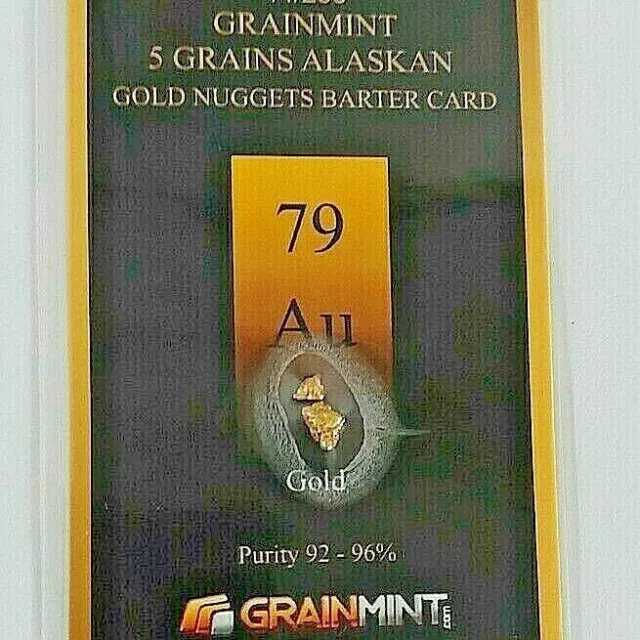 1/3 rd of a Gram of  Authentic Alaskan Gold Nuggets in Sealed Investment Card