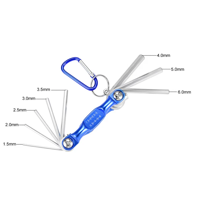 Hex Clé Set, 8 in 1 Plaqué Combinaison Clé for Réparation Bleu(Petit) 2