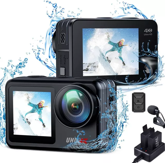 Campark WiFi Action Camera V40 Dual Touch Screen 4K EIS Sport Cam Remote Control