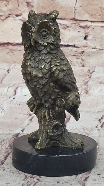Chouette Sculptée En Corne Véritable – Fait Main – Vintage état Parfait