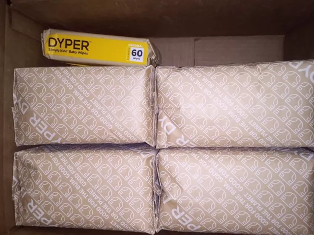 DYPER Viscose from Bamboo Baby Diapers Size 4-60 Total Plus 1 Pack Of Wipes