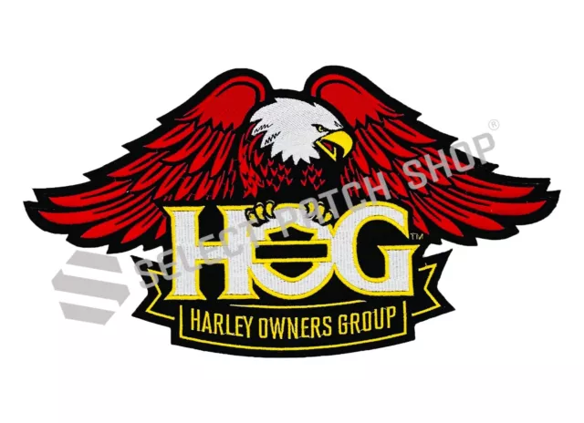 Harley Davidson Owners Group HOG Patch - New 12" Red Eagle HOG Gold Patch