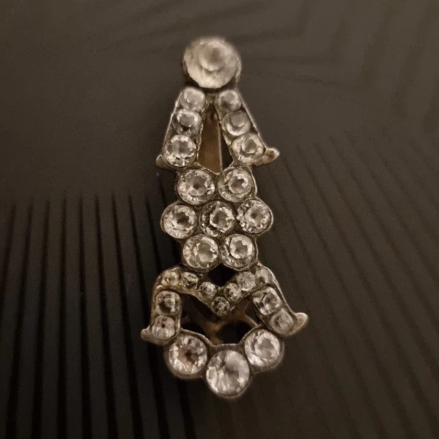 Broche Ancienne En Argent Et Pierres Du Rhin - Style Régional XVIIIe, Occasion En Bon état