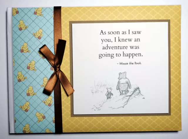 Classic Winnie the Pooh boys baby shower guest book, winnie baby shower gift