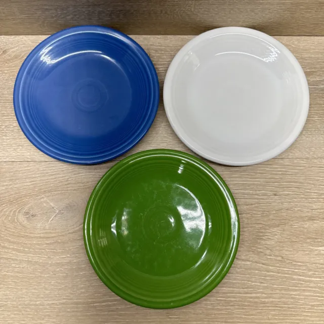 3 Fieastaware 7 Inch Salad Plates Multiple Colors Blue Green White
