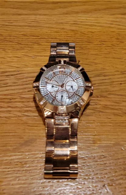 GUESS Factory Women's Rose Gold-Tone Multifunction Watch