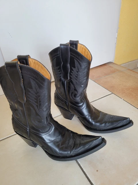 Bottes Santiags Femme MARLBORO CLASSICS - Cuir - Pointure 39 - Motif Serpent - Neuves Sans Emballage