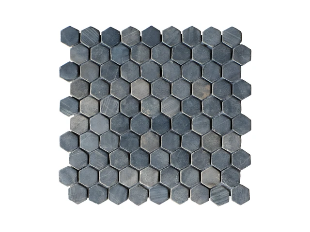 Mosaikfliesen - 1 Pack: 1 m² - Marmor - Anthrazit - CARALIS