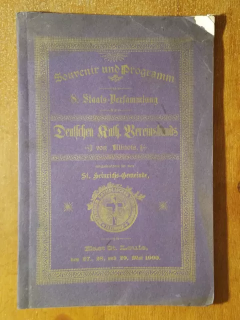 Programa de recuerdos de East St. Louis, Asociación católica alemana, excelentes anuncios locales, 1900