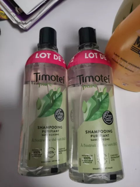 Lot de 3x 300ml Timotei Shampoing Purifiant Sans Silicone, Extrait Thé Vert BIO