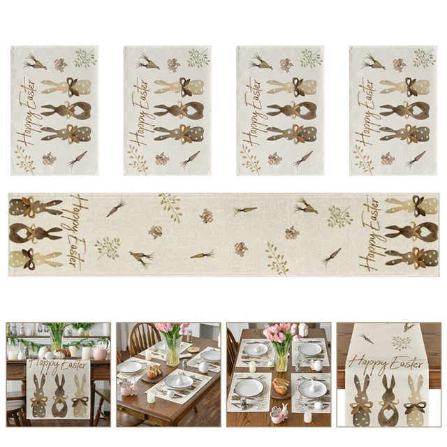 Runner Da Tavola Per Halloween In Cotone E Lino: Decorazione Con Fantasmi, Zucche E Pipistrelli
