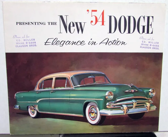 1954 Dodge Dealer Color Sales Brochure Folder Royal V-8 Coronet Original