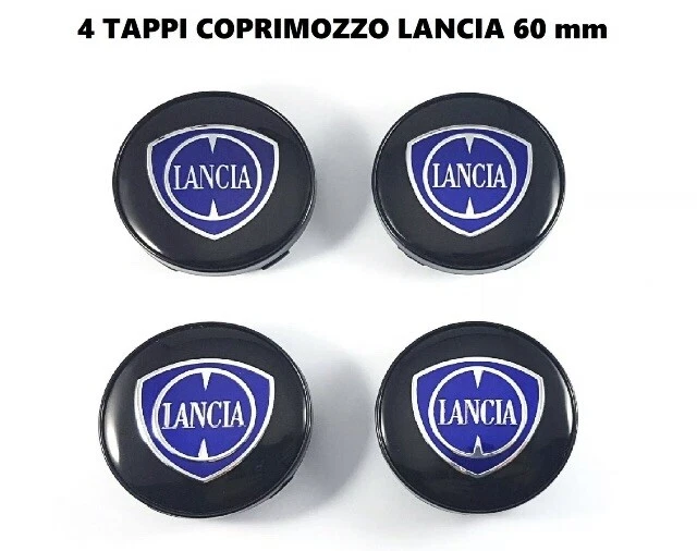 Set Di 4 Tappi Coprimozzo Cromati Per Cerchi In Lega Lancia - Diametro 60 Mm - Foto 3