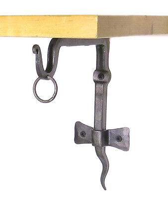 Handmade Shelf Bracket + Ring Mobile Pot Wall Hanger Wrought Iron Curtain Hook 2