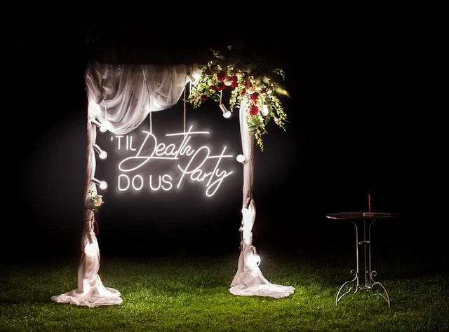 75cmX45cm Hasta la Muerte Háganos Fiesta Neón Letrero Luz LED para Hogar Boda Decoración de Pared