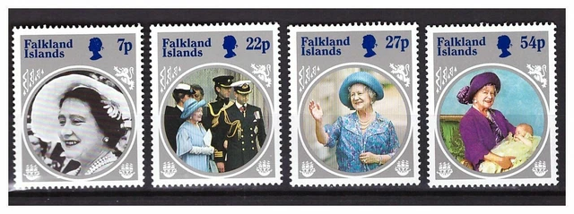S23149) Falkland Isl. 1985 MNH Queen Mother 4v